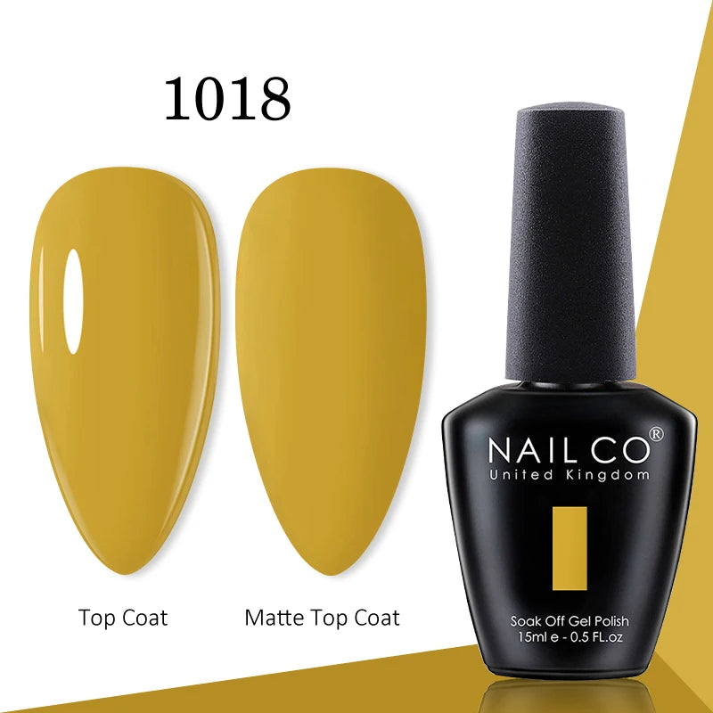NAILCO gel polish bottle with numbered color samples