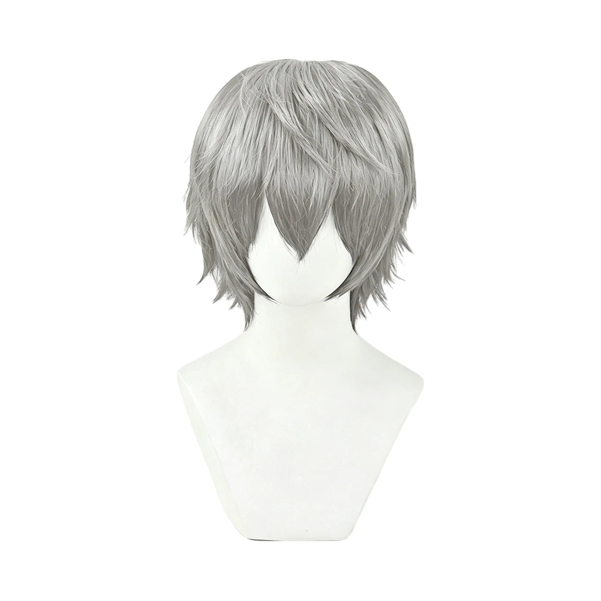 Short layered cosplay wig shown on a mannequin