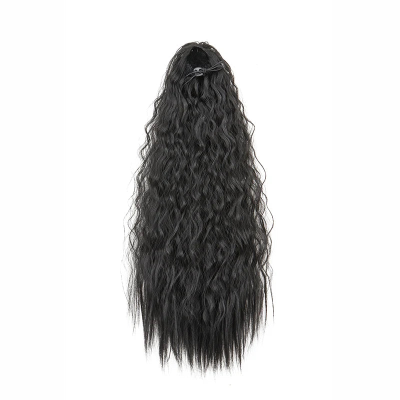 22" Long Kinky Wave Curly Drawstring Ponytail Extension