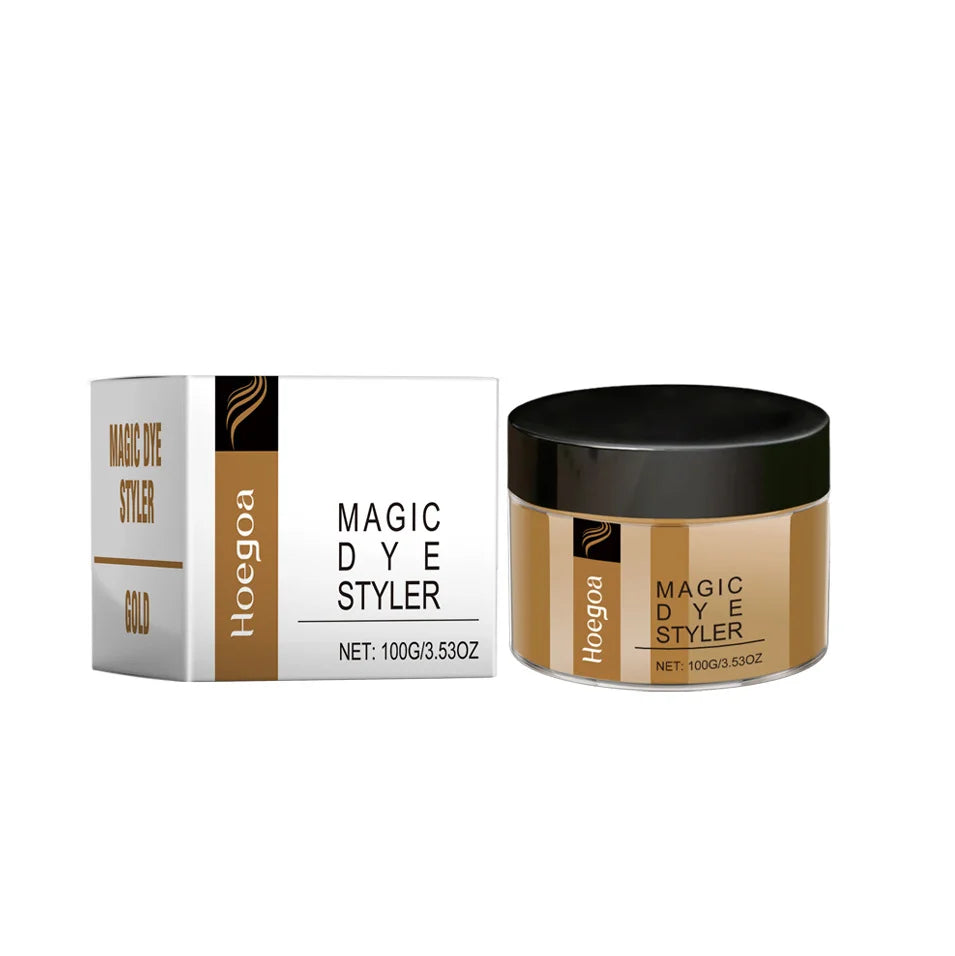 Hair color wax jar beside its box