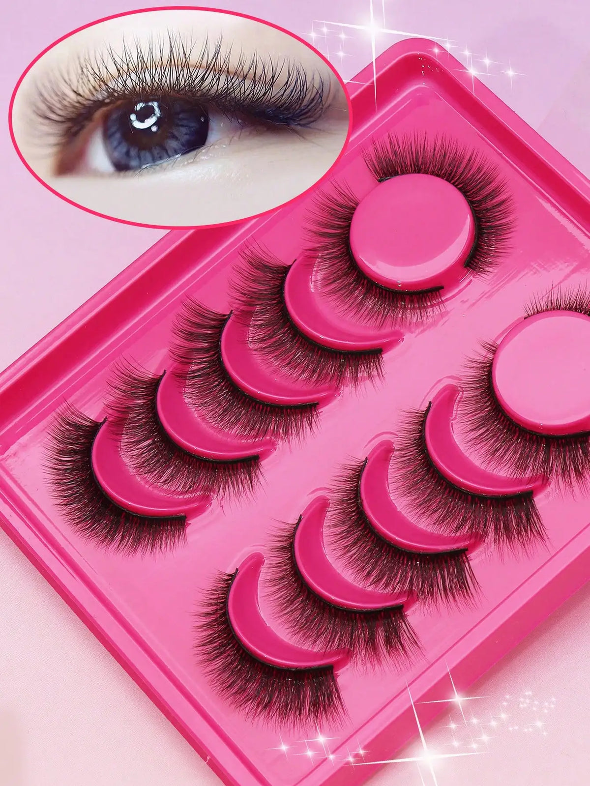 Cat-Eye Faux Mink-Style False Lashes – 5 Pairs