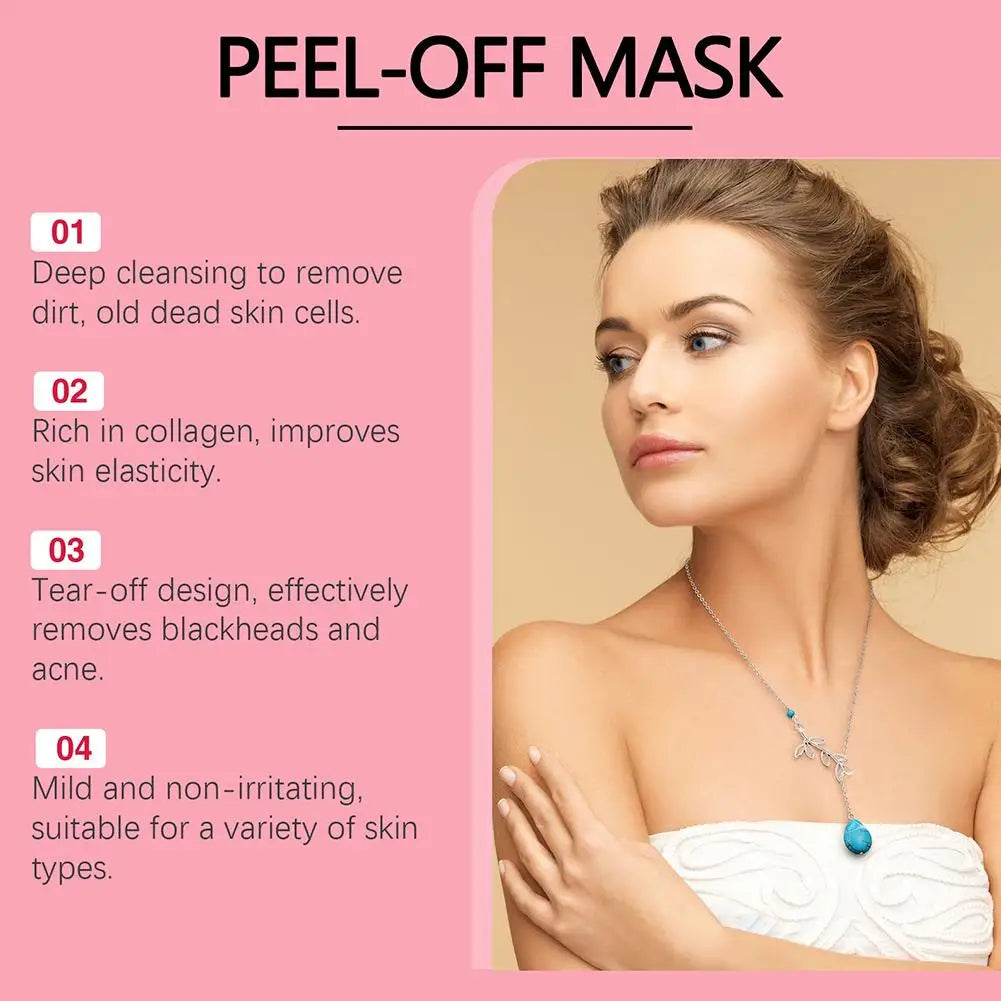 Peel-off face mask tube with facial application illustrations