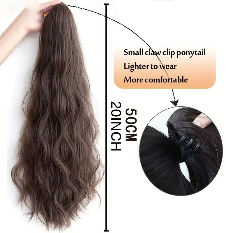 Ponytail extension with length and clip details