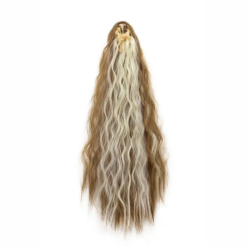 22" Long Kinky Wave Curly Drawstring Ponytail Extension