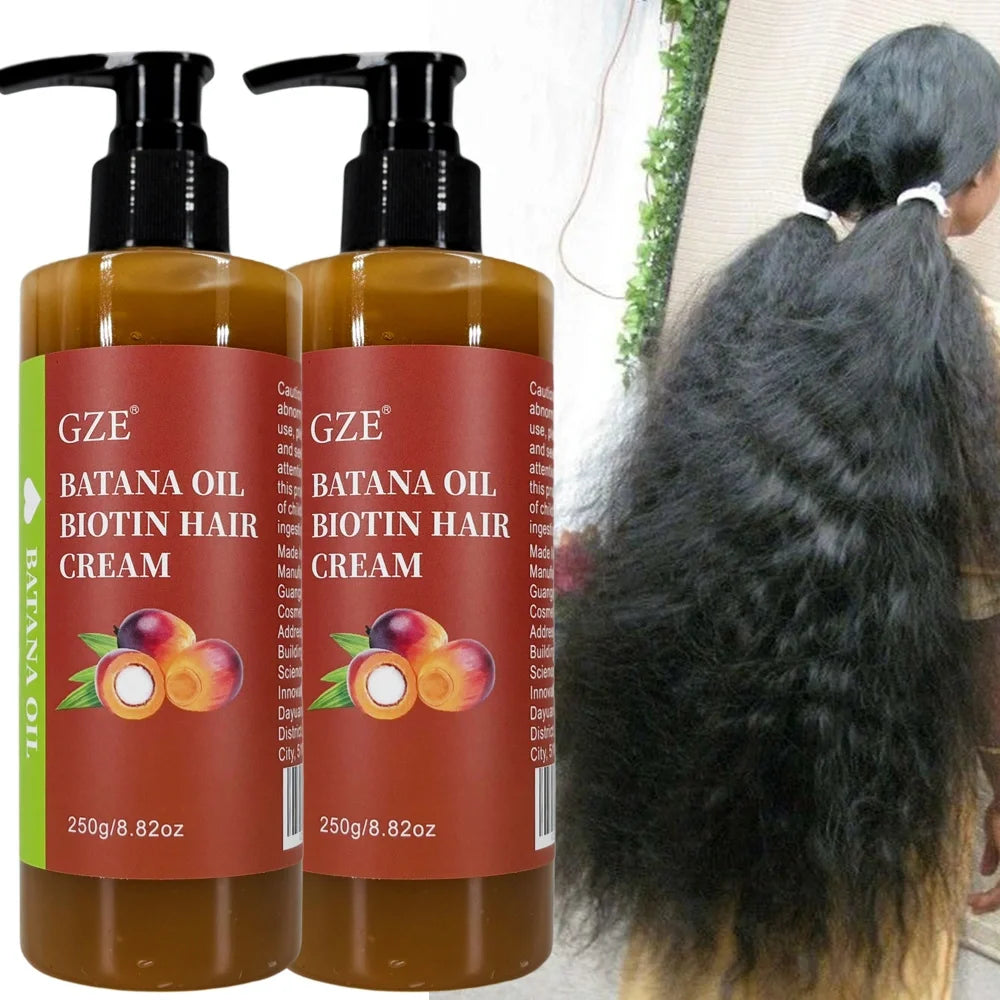 Hair cream pump bottles with hair styling and size details