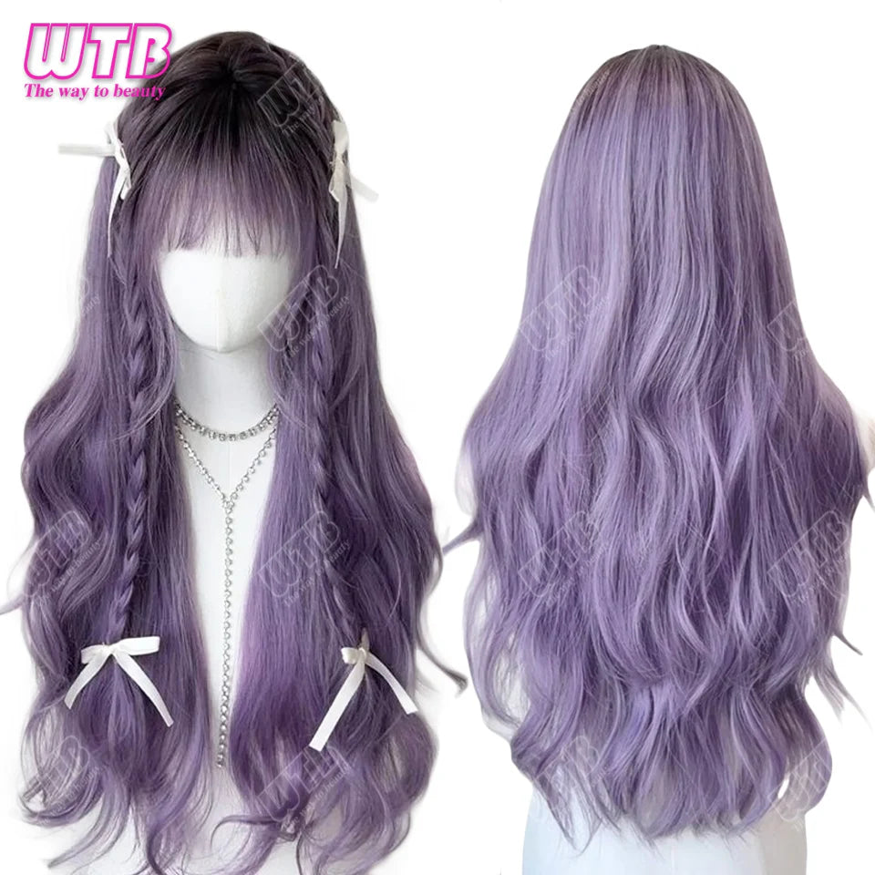 Cosplay wig shown with front, back or styling views