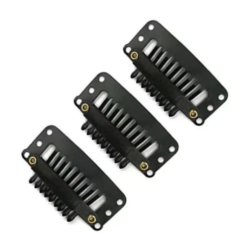 Small wig attachment clips with teeth and fastening details