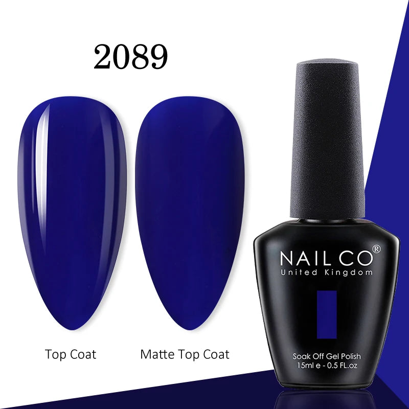 NAILCO gel polish bottle with numbered color samples