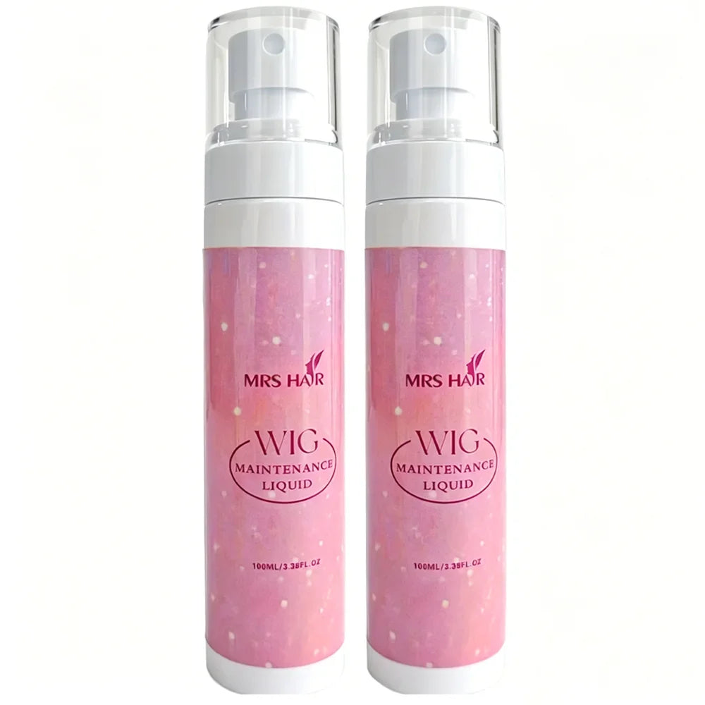 Pink wig care spray bottles