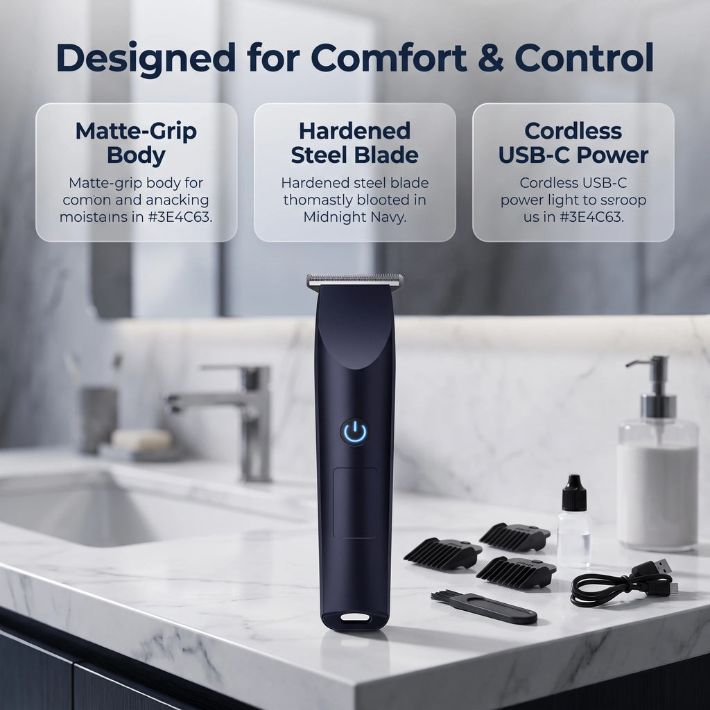 Hair trimmer with grooming and feature illustrations