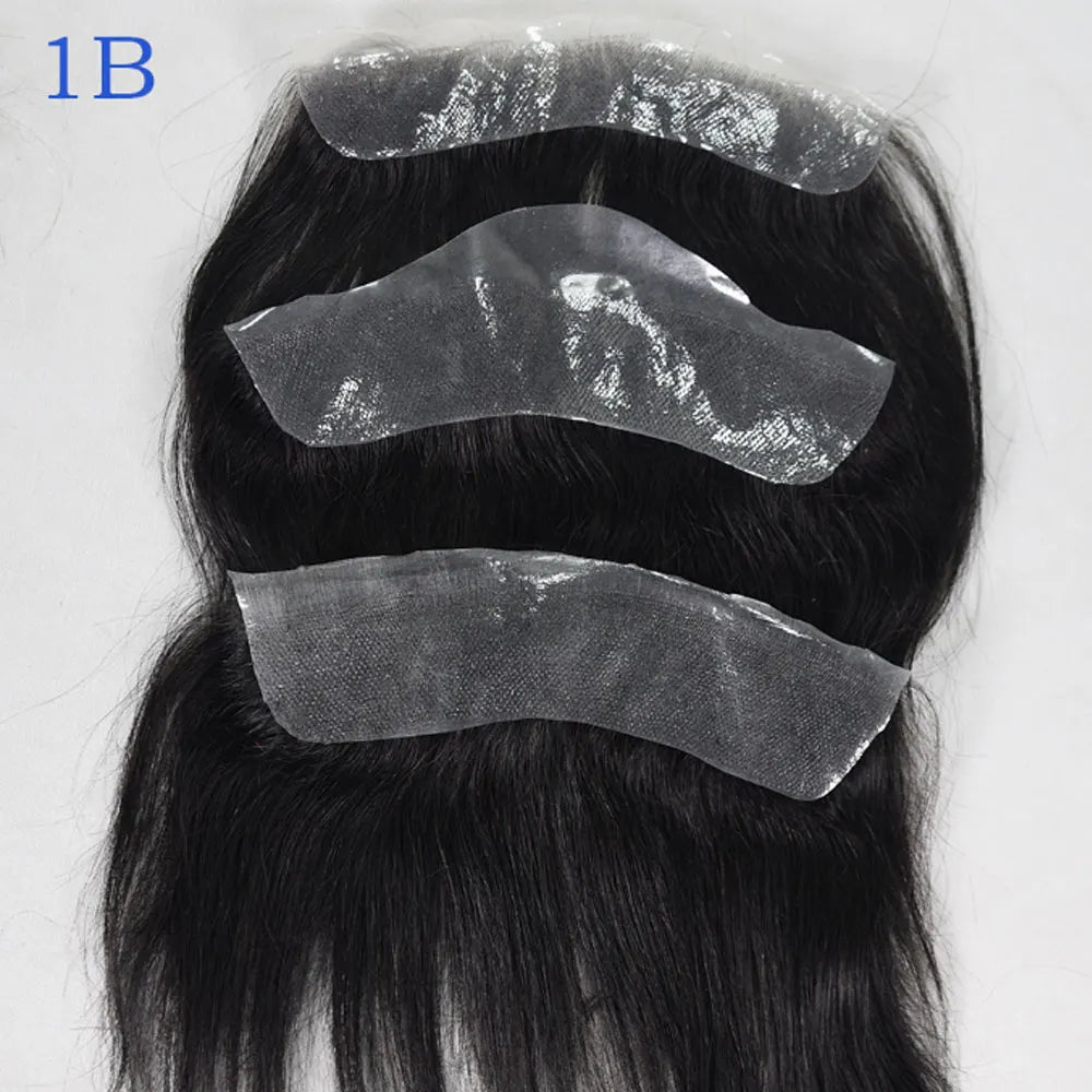 Frontal hairpiece color with visible base sections