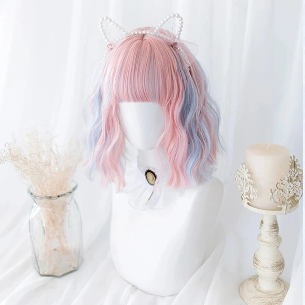 Short Wavy Cosplay Synthetic Bob Wig – 21 Assorted Colors