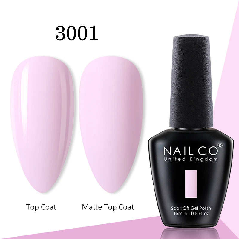 NAILCO gel polish bottle with numbered color samples