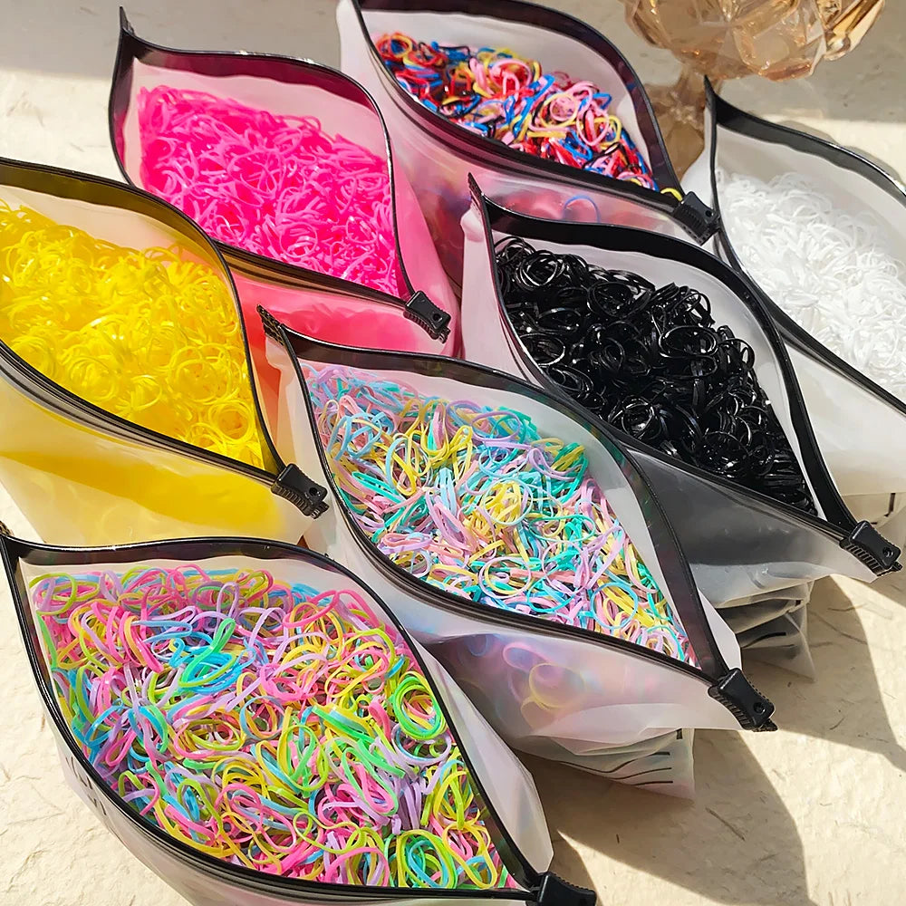 Colorful Mini Elastic Hair  Rubber Bands – 500 Pieces