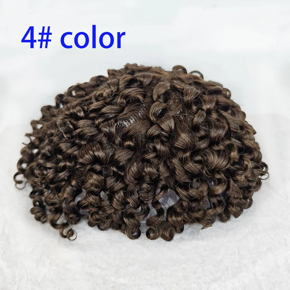 Curly toupee showing its curl pattern