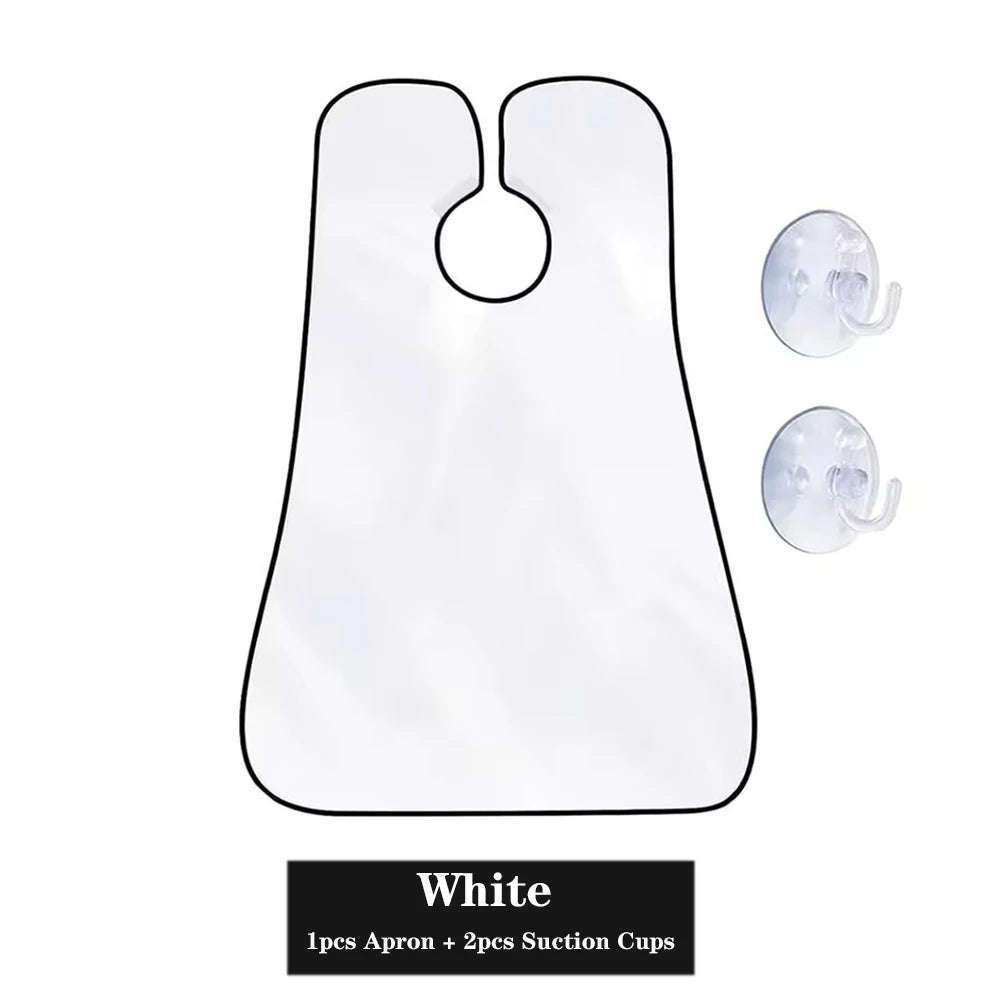 Beard-trimming apron with suction cups