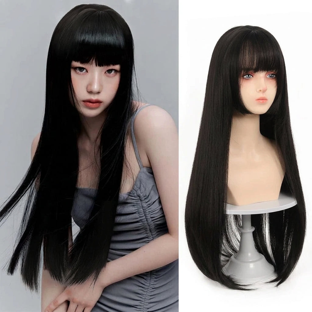 Cosplay wig shown with front, back or styling views