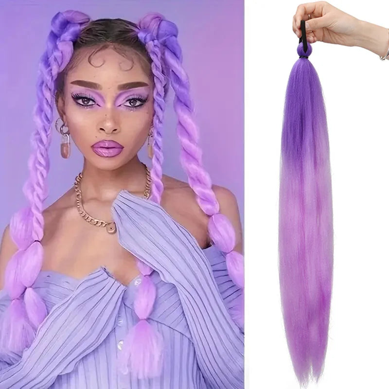 26" Straight Braiding Ponytail Extension - 17 Vibrant Colors