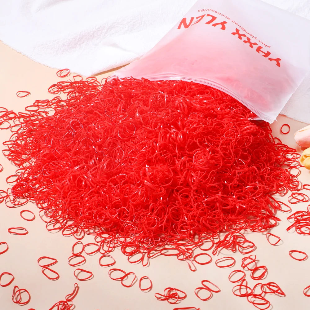 Colorful Mini Elastic Hair  Rubber Bands – 500 Pieces