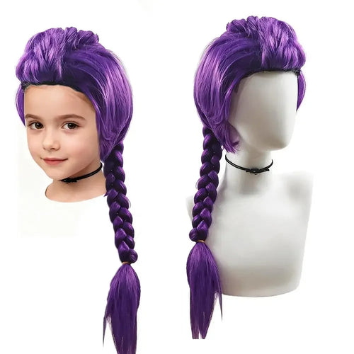 33.5-Inch Purple Braided Costume Ponytail