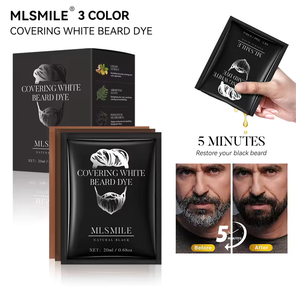 MLSMILE Men's Plant-Based Beard Dye Cream