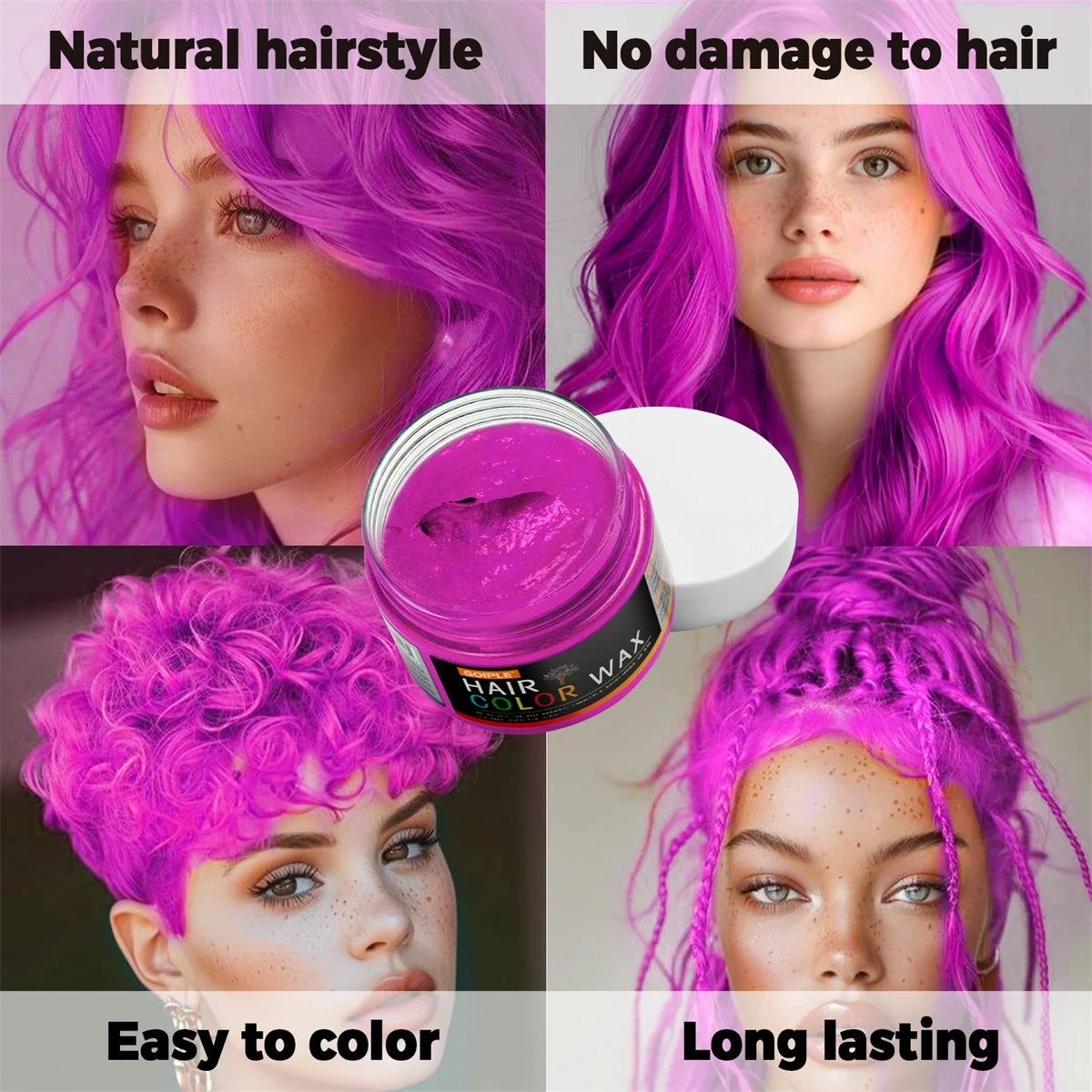 Instant Washable Hair Color Wax Mud