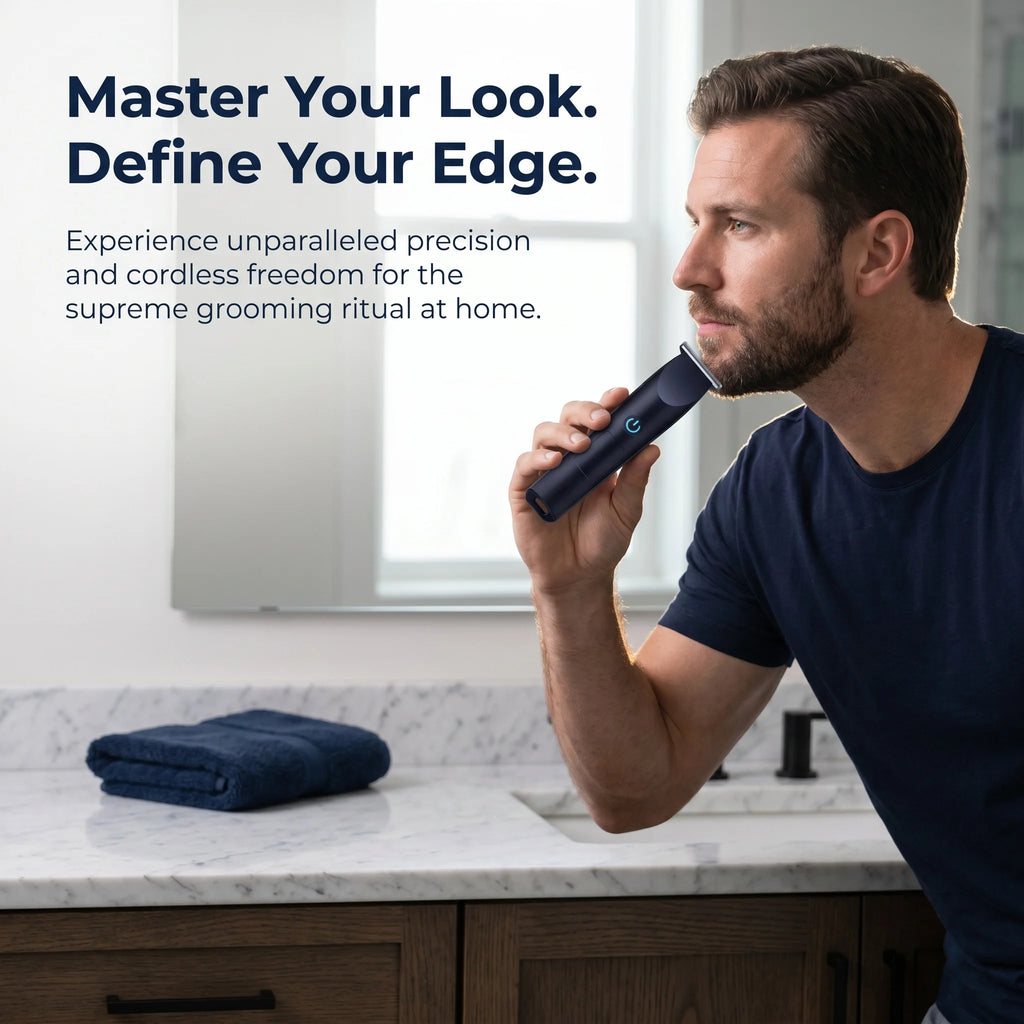 Hair trimmer with grooming and feature illustrations