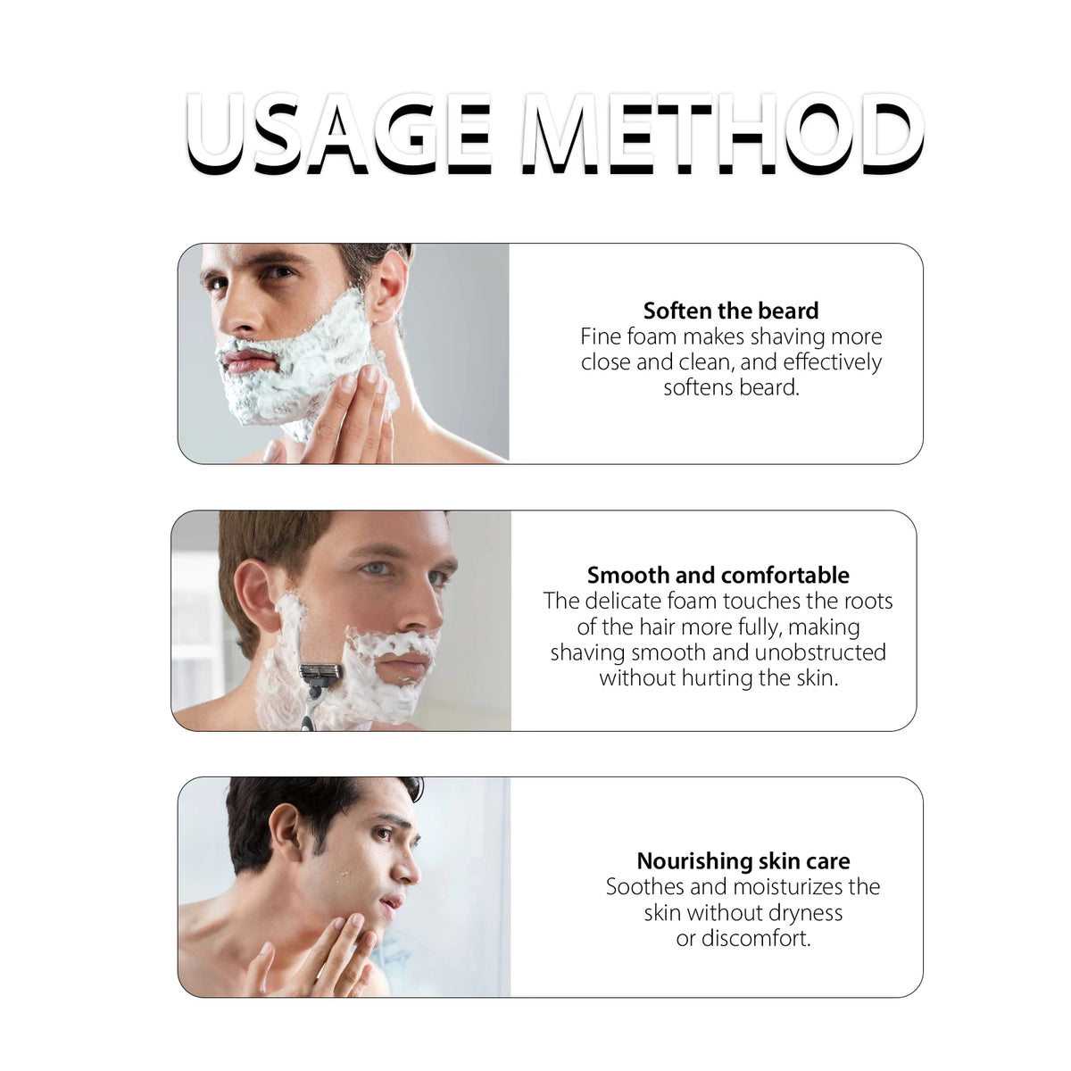 Shaving soap with lather and application examples
