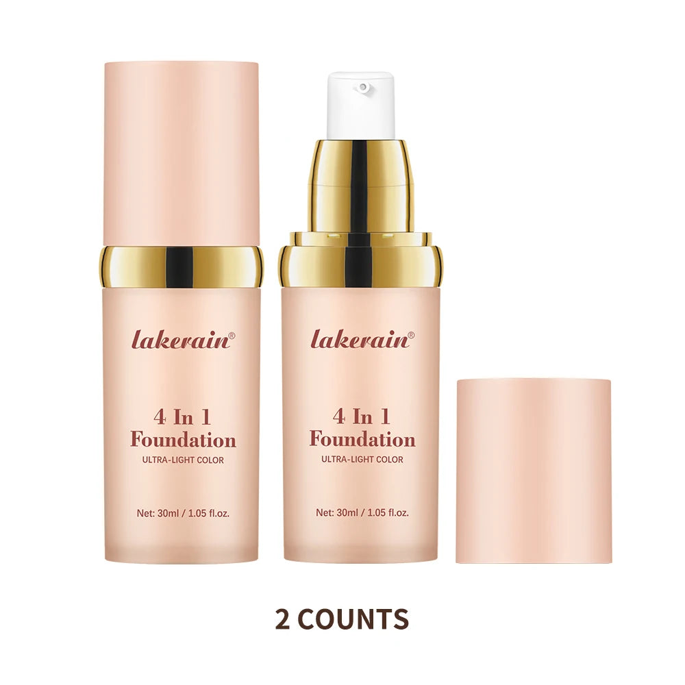 Foundation bottle with cap and packaging