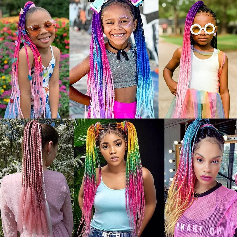 26" Straight Braiding Ponytail Extension - 17 Vibrant Colors