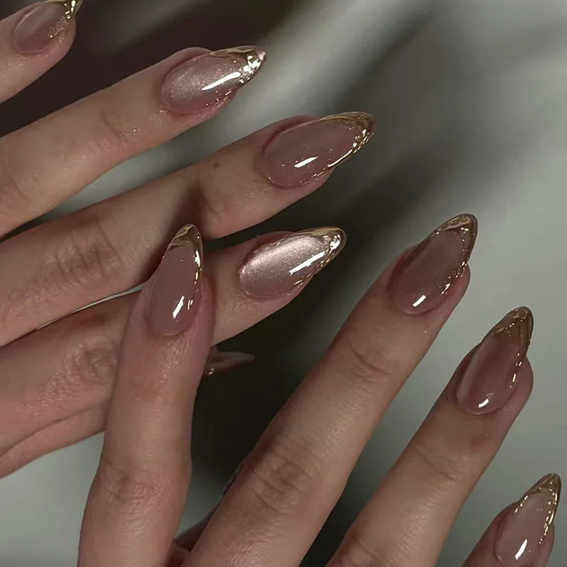 Decorated nail designs shown on hands