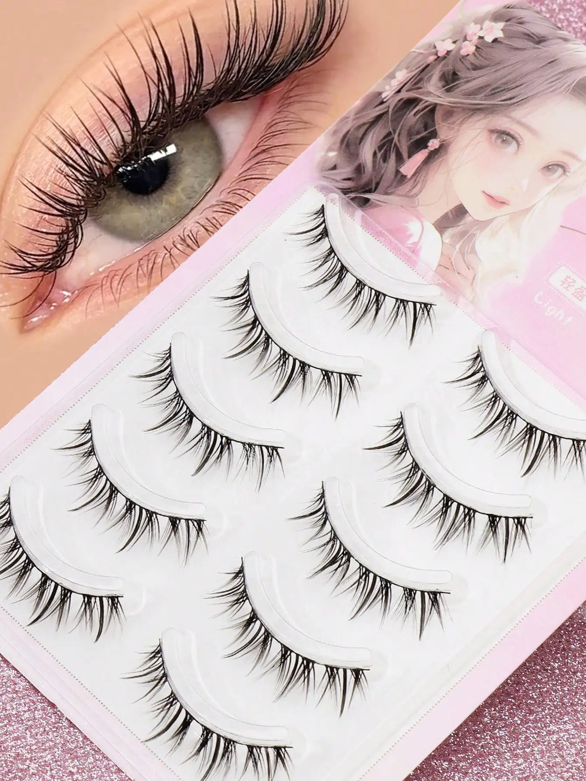 Cat-Eye Faux Mink-Style False Lashes – 5 Pairs