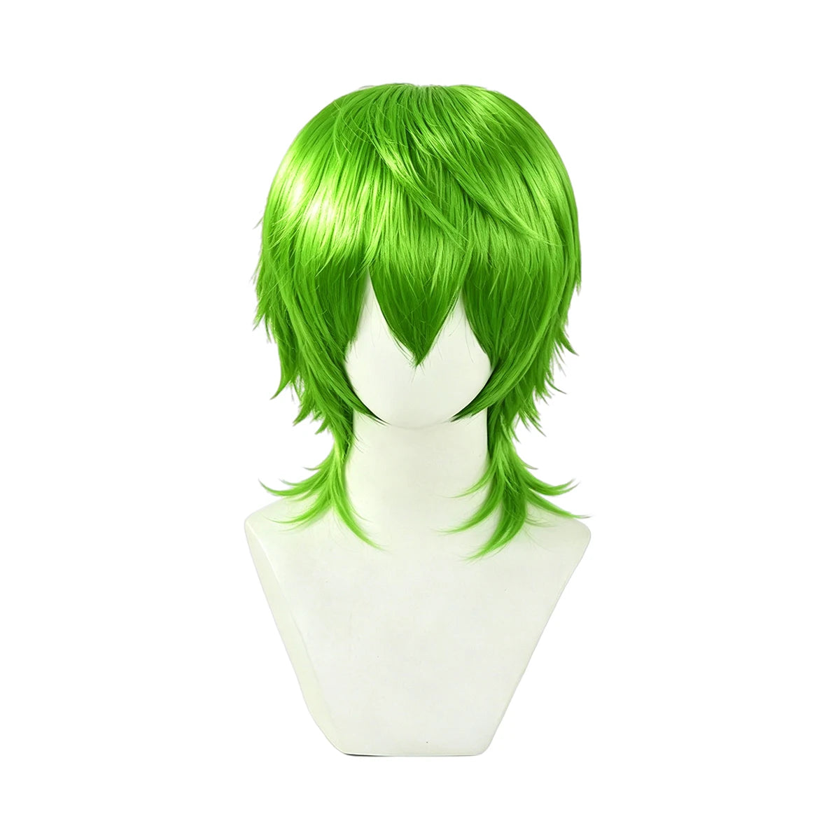 Short layered cosplay wig shown on a mannequin