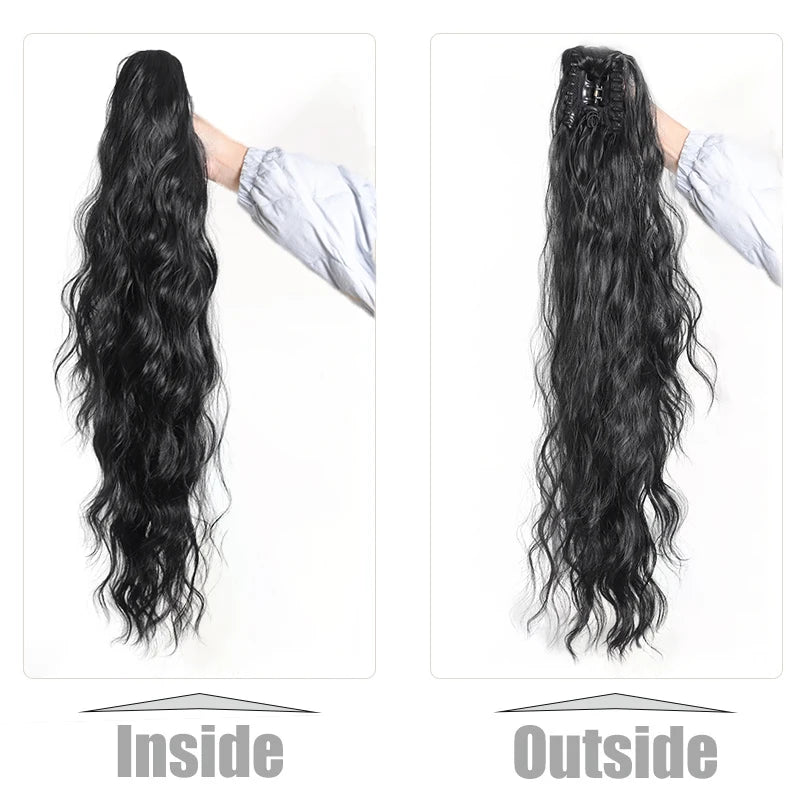 Ponytail extension with attachment and hair texture details