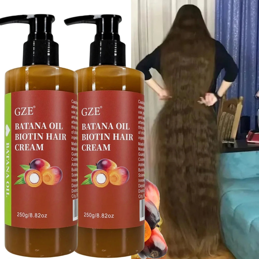 Hair cream pump bottles with hair styling and size details
