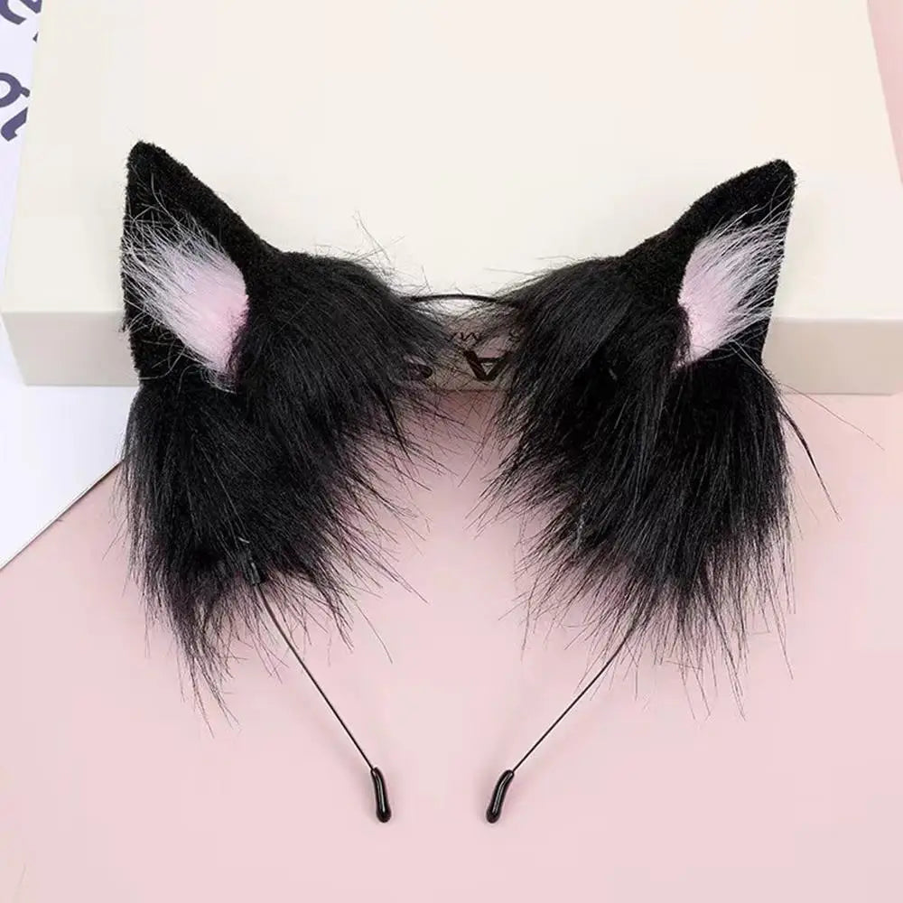 Plush Cat Ear Costume Headband - 7 Vibrant Colors