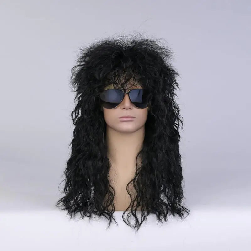 Long shaggy rocker wig shown on a mannequin