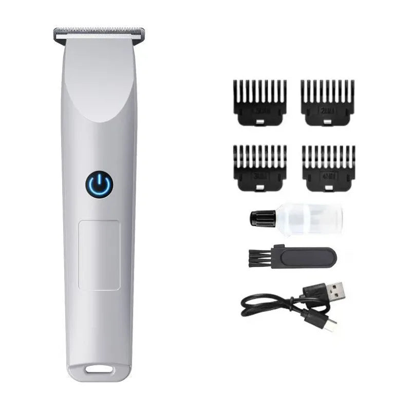 Hair trimmer with guide combs and charging accessories