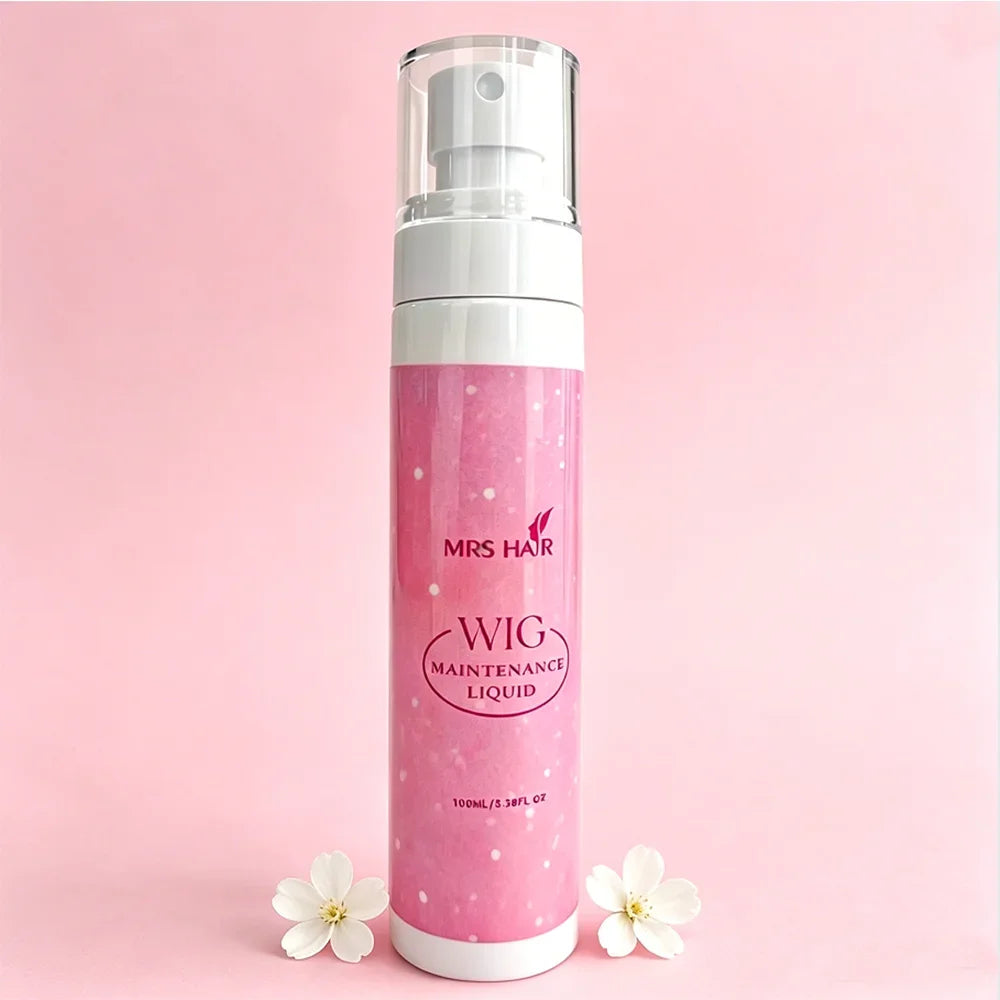 Pink wig care spray bottles