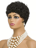 Short curly wig shown on a mannequin