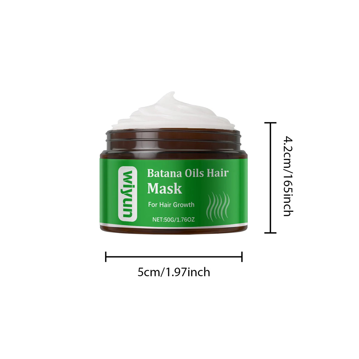 Hair mask jar with dimensions