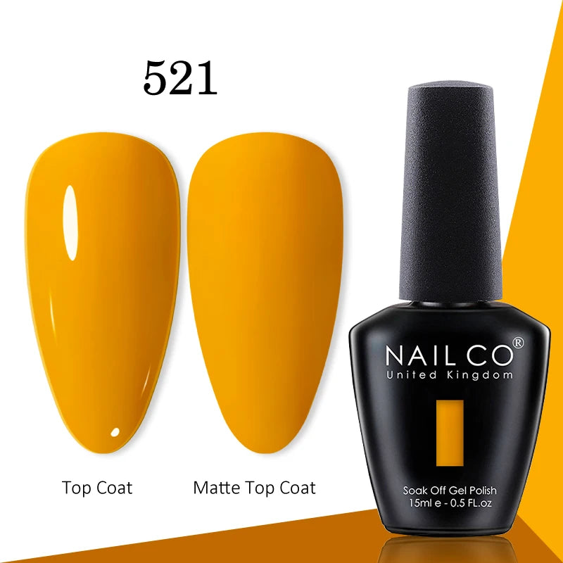 NAILCO gel polish bottle with numbered color samples