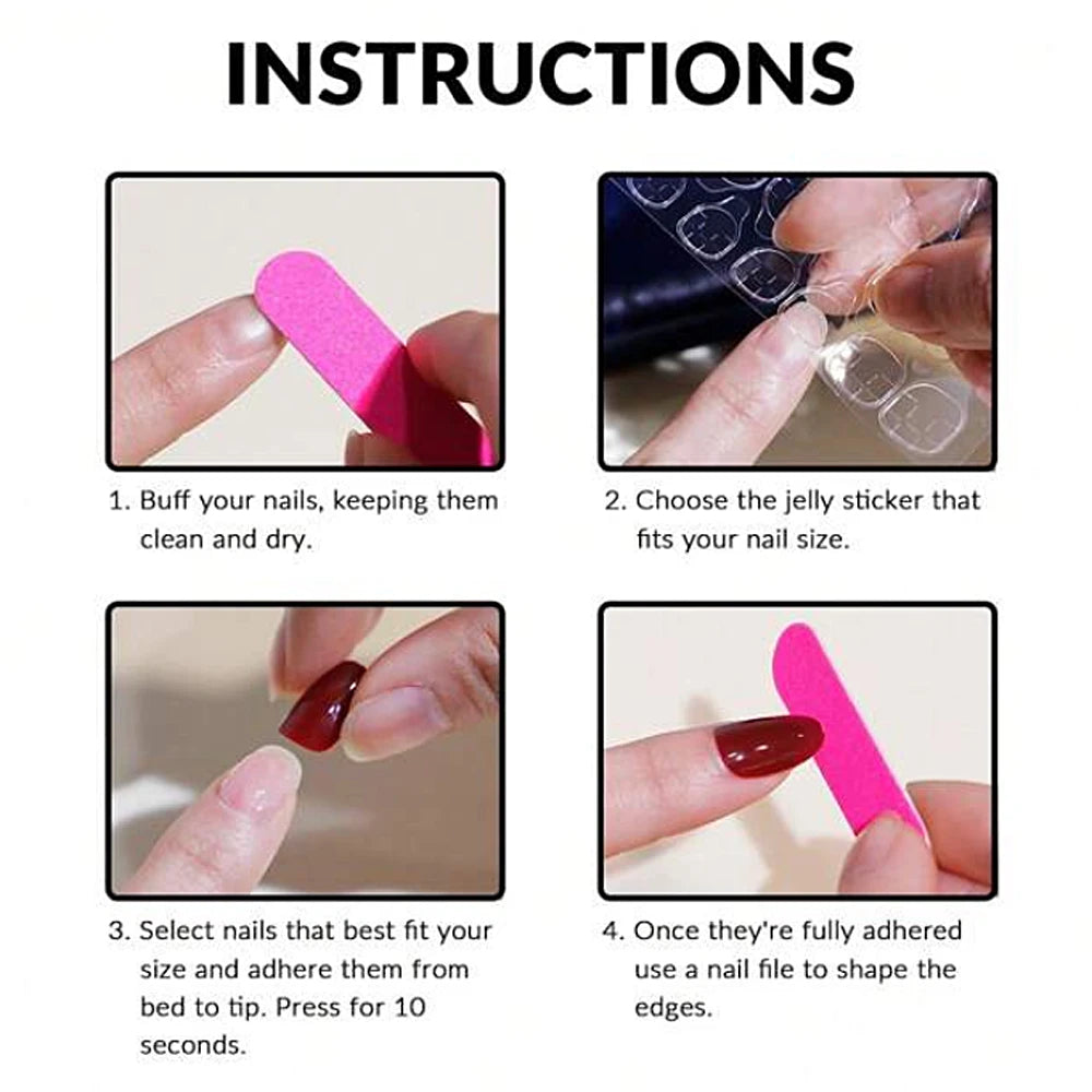 Step-by-step press-on nail application instructions