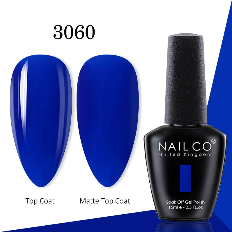 NAILCO gel polish bottle with numbered color samples