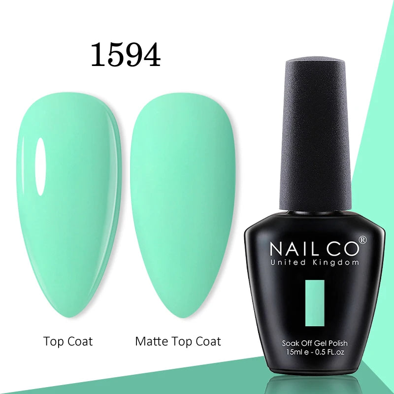 NAILCO gel polish bottle with numbered color samples