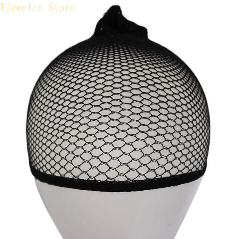 Black mesh wig cap shown on a mannequin
