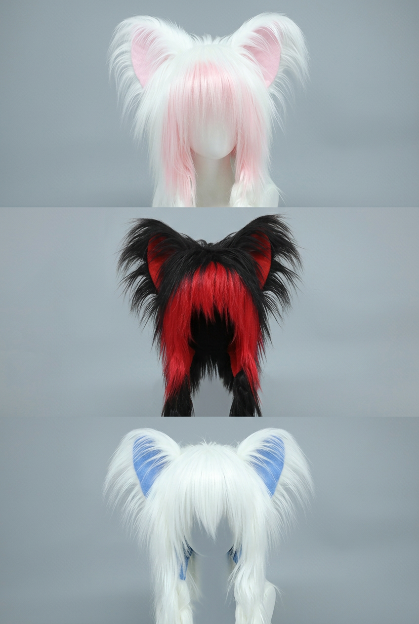 Y2K Cat Ear Plush Hat - Cute Braid Cosplay Cap- 9 Colors