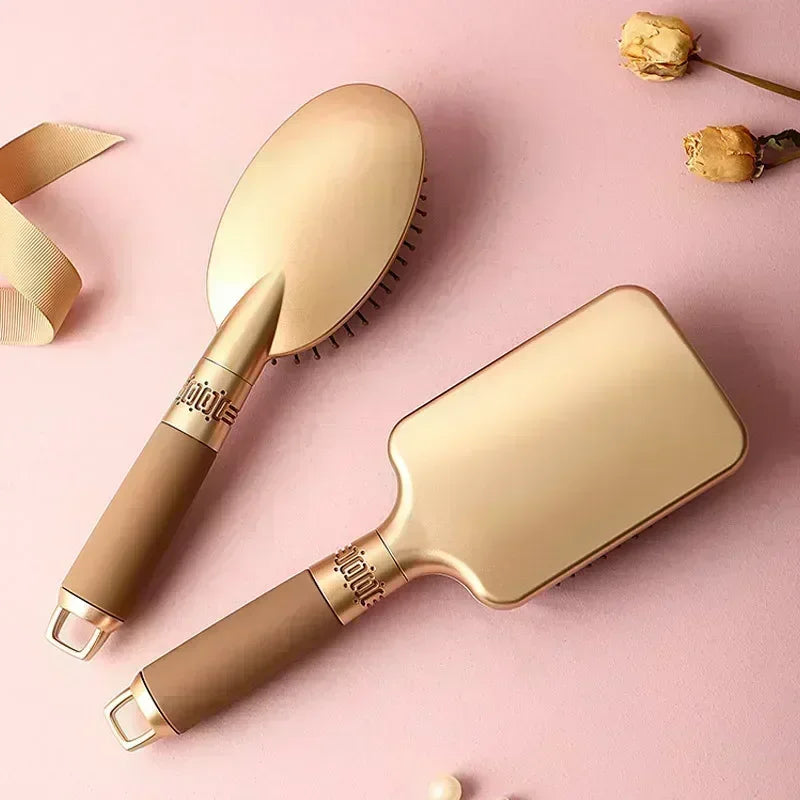 Anti-Frizz Cushion Hair Brush for Detangling and Styling | 3 Sizes for Short to Long Hair | Red, Green, Gold Luxury Colors