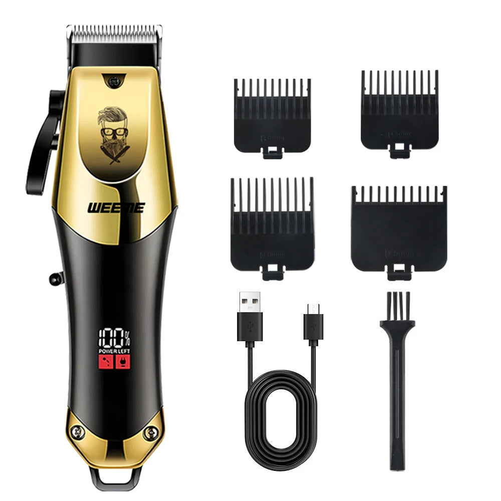 Hair trimmer and clipper kit with guide combs and accessories