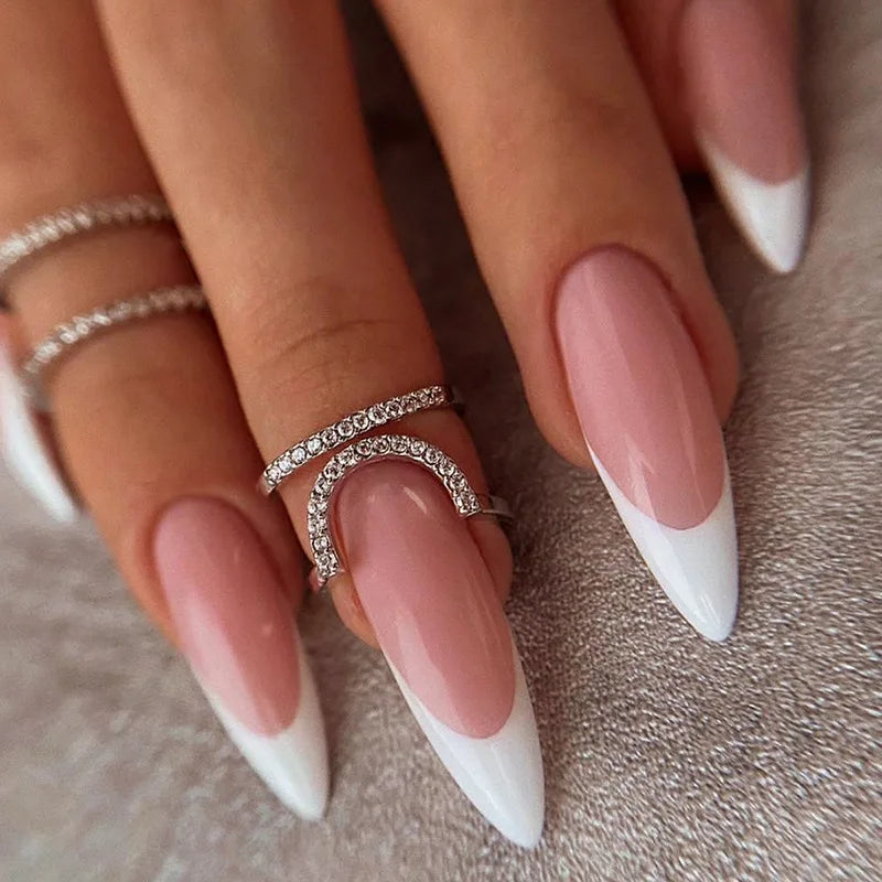 Decorated nail designs shown on hands